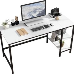 Computer Desk, Office Work Desk with 2 Shelves, Laptop Table for student and worker, Study Table, Writing Desk for Bedroom, Home, Office, Large Rustic Desk,140 x 60 x 75 cm (FREE POSTAGE)