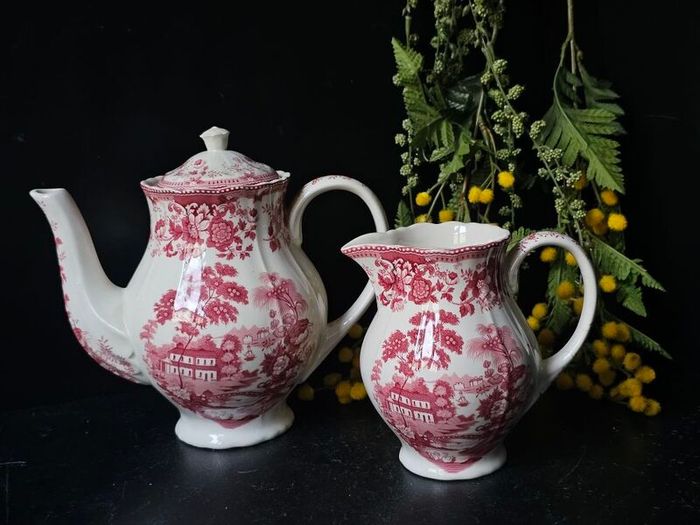 San Claudio Spain Ironstone " Empire" Coffee Pot and Milk Jug