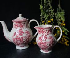 San Claudio Spain Ironstone " Empire" Coffee Pot and Milk Jug