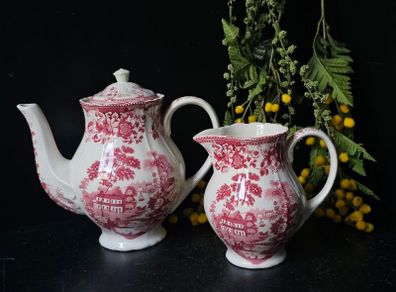San Claudio Spain Ironstone " Empire" Coffee Pot and Milk Jug
