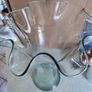 LARGE Vintage Blue/Green Vase With Deep Ruffled Flared Neck Image 10