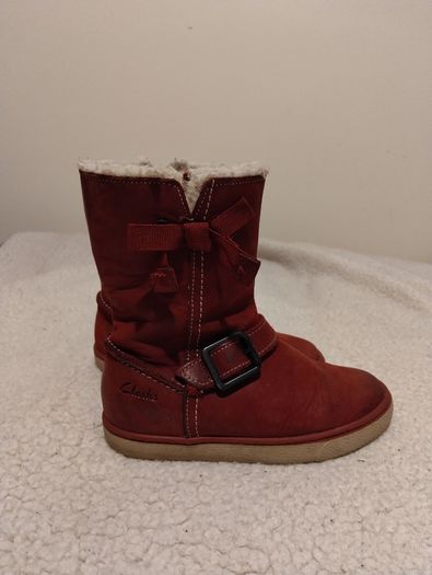 Clarks Kids Red leather Boots
