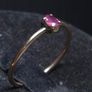 Antique Professionally Tested 14ct Gold Pink Gemstone Ring Size 52.5 Image 3