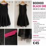 Boohoo Black Textured Fit & Flare Dress Image 2