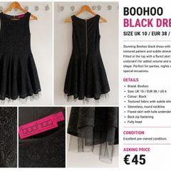 Boohoo Black Textured Fit & Flare Dress
