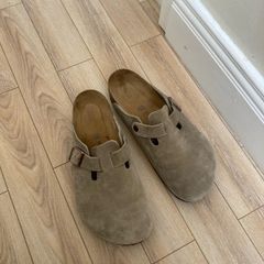 Birkenstock Boston grey suede clogs