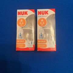 NUK First Choice Baby Bottle 0-6m X2 MEDIUM FLOW Temp Control 150ml - LATEX TEAT