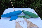 3 X Mid Century Wooden Pond Yachts