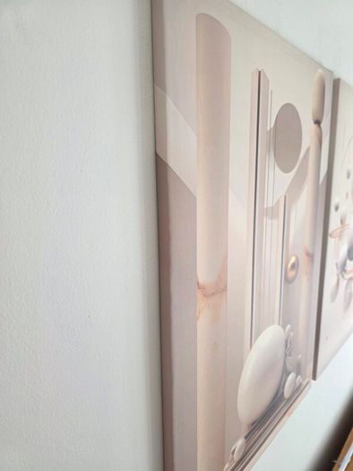 3 framed printed canvas 45x65cm