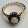 Vintage 9ct Yellow Gold Ruby & Fiery Opal Cluster Ring Image 4