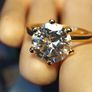 18ct Gold Plated Vermeil Large Moissanite Solitaire Ring Image 9