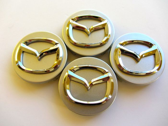1set 3D Mazda 56mm Alloy Wheel Center Caps cap Hub Cover silver & chrome logo 56