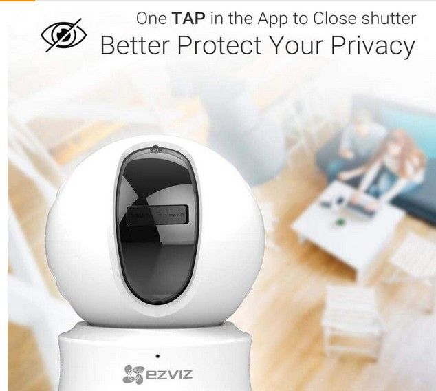 EZVIZ C6C 720p Indoor Pan/Tilt WiFi Security Camera 360 Full Room Coverage Auto Motion Tracking Two-Way Audio Clear Night Vision up to 30ft