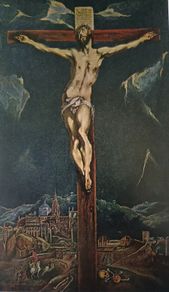 An Original Rare Print from Picture Relics - CHRIST on the CROSS by 'EL GRECO' Dated: 1610