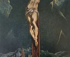 An Original Rare Print from Picture Relics - CHRIST on the CROSS by 'EL GRECO' Dated: 1610