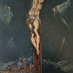 An Original Rare Print from Picture Relics - CHRIST on the CROSS by 'EL GRECO' Dated: 1610