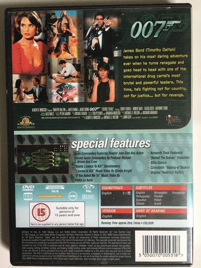 007 James Bond - Licence To Kill [1989] Timothy Dalton, Carey Lowell, Robert Davi, Talisa Soto & Anthony Zerbe [Movie DVD]