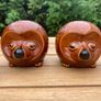 RARE Vintage P.K. Price & Kensington Pottery Salt and Pepper Shakers, Hedgehogs Image 3