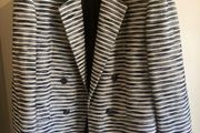 Stylish striped navy white blazer Massimo Dutti 12