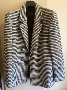 Stylish striped navy white blazer Massimo Dutti 12