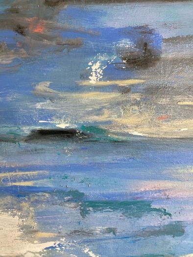 Large Framed Original Seascape by Artist Irish Art Original Art Abstract Art