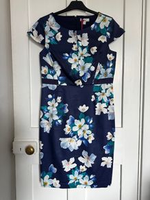 BNWT Precis Petite blue floral shift sheath dress UK12