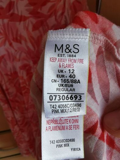 M&S pink mix dress UK 12