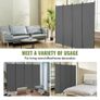 Room Divider, 4 Panel Room Dividers and Folding Privacy Screens, Fabric Partition Room Dividers for Office, Bedroom, Dining Room, Study, Freestanding, Light Gray Image 5