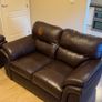 2 Brown Leather Couches Image 2