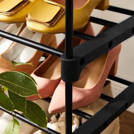 _5 Tier Shoe Racks Set of 2 Metal Shoe Rack Stackable Space Saving Shoe Storage Multifunctional Stand Rack