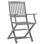 9 Piece Garden Dining Set Solid Acacia Wood Grey Image 6