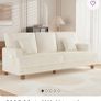 Beige Corduroy 3-Seater Sofa Image 4