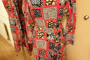 Women's Dress Red Leopard Tile Print 14