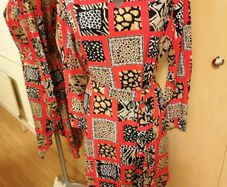 Women's Dress Red Leopard Tile Print 14