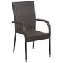 7 Piece Garden Dining Set Brown Image 5