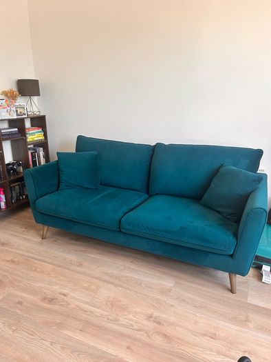 Ivy Dark Teal Velvet 3-Seater Sofa