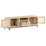 TV Cabinet 120x30x40 cm Solid Mango Wood and Natural Cane Image 4