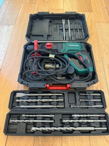 Parkside SDS+ Rotary Hammer Drill with Case & 12 SDS Drill/Chisel Bits