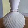 Vintage Belleek Ireland 7" Vase w/ Flowers & Leaves Accents Image 2