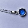 Silver Pendant with round royal blue Tanzanite stone Image 2