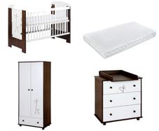 Furniture set- toddlers bed, cot bed, chest of drawers, changing table, wardrobe, tall shelf, wall shelf.