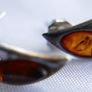 Vintage Sterling Silver 925 Baltic Amber 2 Stone Studs Earrings 2,12g Image 8