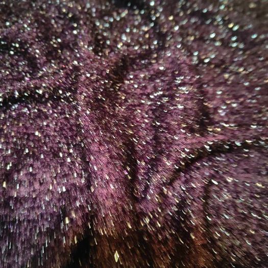Fuzzy Dark purple open back top with chain, size S/M