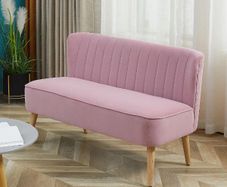 2-Seater Fabric Sofa Pink