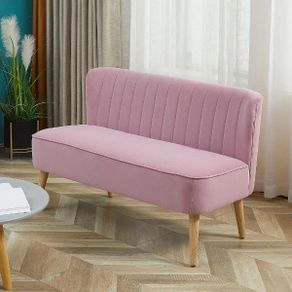 2-Seater Fabric Sofa Pink