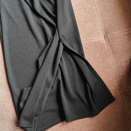 Black open shoulder long sleeve dress, size 12