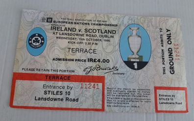 IrelandvScotland vintage ticket unused
