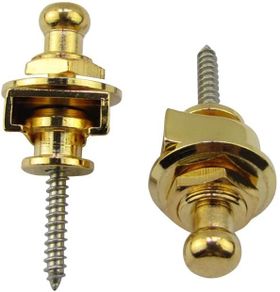 Strap Locks, pair, for Electric or Acoustic guitar Gold