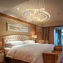 Modern Hanging  Crystal Chandelier 3 Ring Adjustable LED Pendant, Warm White Image 3