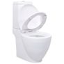 Ceramic Toilet Back Water Flow White Image 3